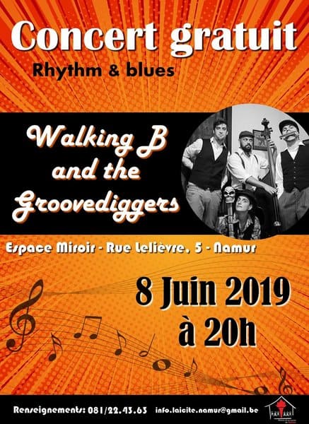 Concert Gratuit Walking B & the Groovediggers @ Espace Miroir