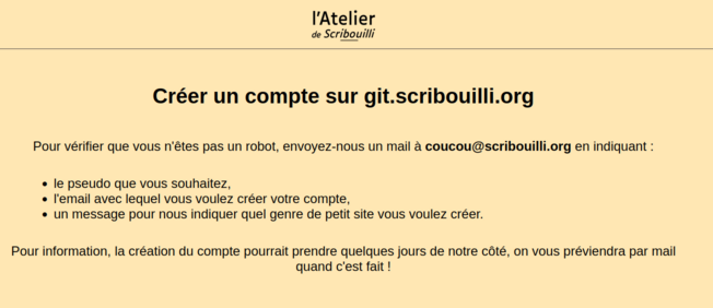 Demande compte ScribouGit